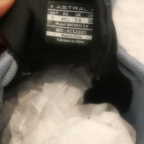 NEW Astral Hemp Brewess 2.0 Shoes Deep Water Black Blue Women's 9 Water Shoes - Picture 6 of 6